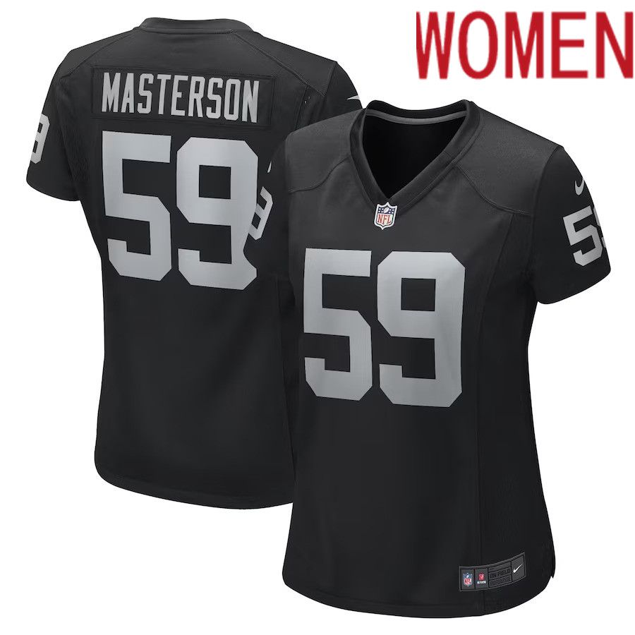 Women Las Vegas Raiders #59 Luke Masterson Nike Black Game Player NFL Jersey